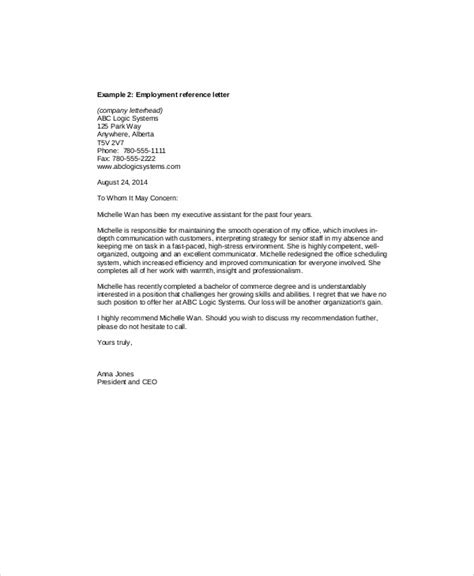 Recommendation Letter From Employer Template