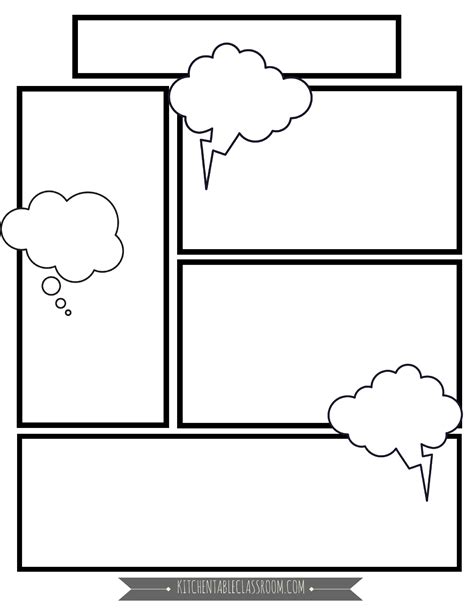 Comic Template 4 Png The Kitchen Table Classroom Comic Book