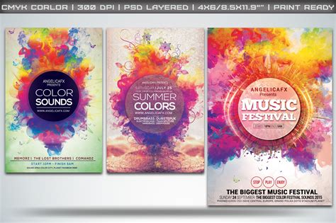 Colorful Flyers Bundle Vol 1 Flyer Templates Creative Market