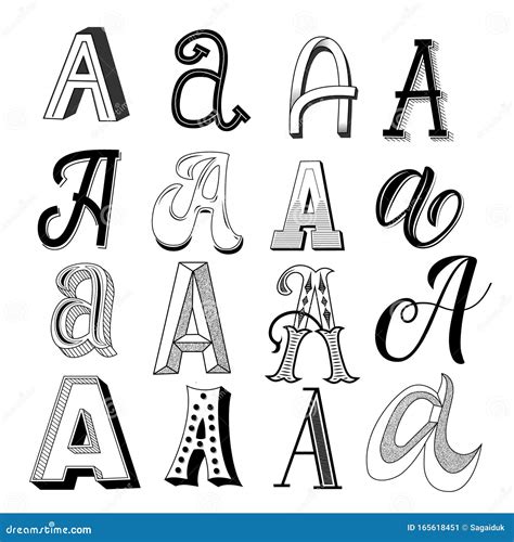 Different Handwriting Styles Alphabet