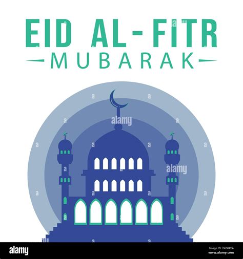 Beautiful Eid Al Fitr Mubarak Green Text Effect On White Background