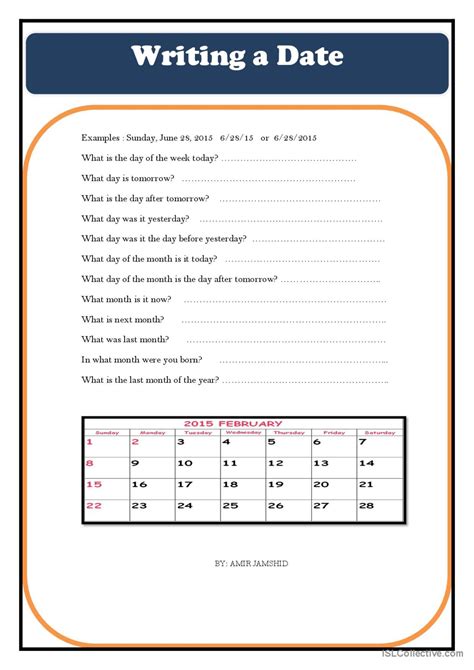 Writing A Date English Esl Worksheets Pdf And Doc