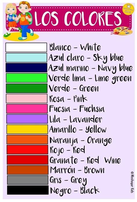 Pin En Los Colores InglÉs