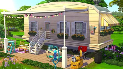 Tiny Micro Trailer Home The Sims 4 Tiny Living Stuff Pack Speed Build