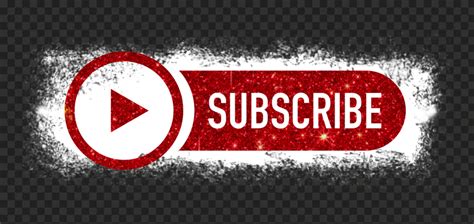 Hd Youtube White And Red Glitter Subscribe Button Logo Png Citypng