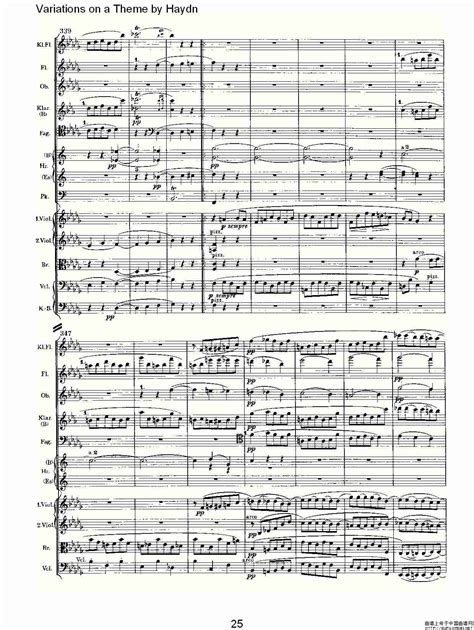 Variations On A Theme By Haydn 海顿主旋律变奏曲（一）器乐乐谱中国曲谱网