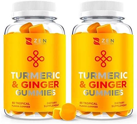 120 Gummies Turmeric Curcumin Gummy Supplement W Ginger Chews For