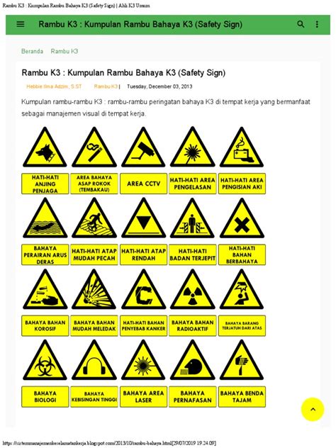 Rambu K3 Kumpulan Rambu Bahaya K3 Safety Sign Ahli K3 Umum Pdf