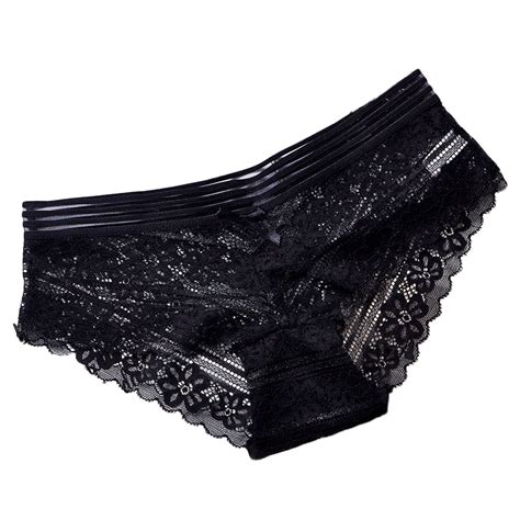 feitong women lace panties seamless print underwear sexy briefs women girls black lace panties
