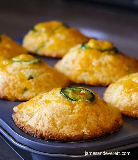 It's made with two types of corn! Jalapeno Cheddar Cornbread Muffin Recipe | James & Everett ...