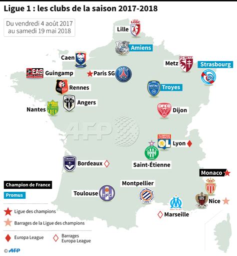 Ligue 1 Clubs Map France Ligue 1 2007 08 Season Zoom Map