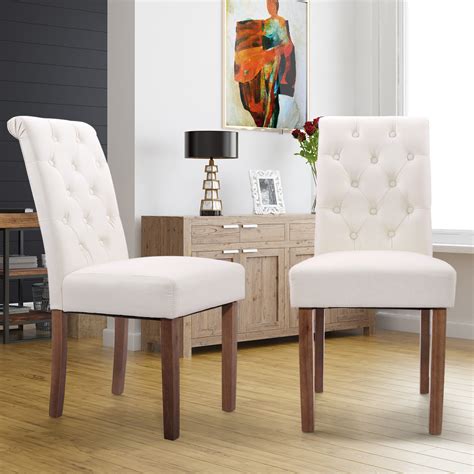 Never miss new arrivals that match exactly what you're looking for! Jaxpety Dining Chairs Set of 2 Solid Wood High Back Button ...