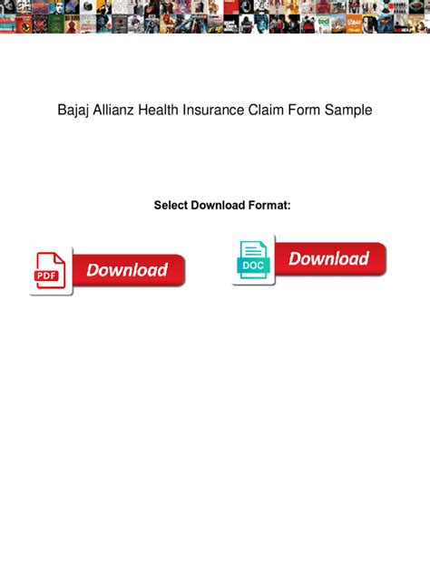 Fillable Online Bajaj Allianz Health Insurance Claim Form Sample Bajaj