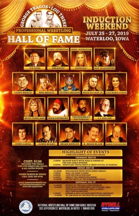 2019 George Tragoslou Thesz Professional Wrestling Hall Of Fame