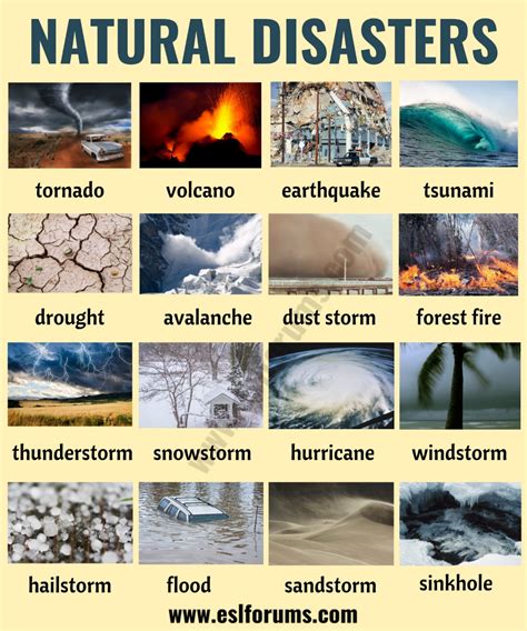 Natural Disasters Different Types Of Natural Disasters With Esl