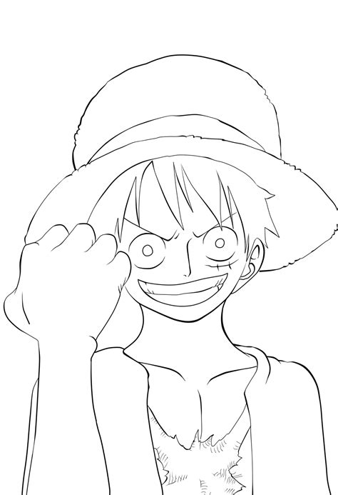 Onepiece Cover Luffy Lineart By Dreamdsiner On Deviantart