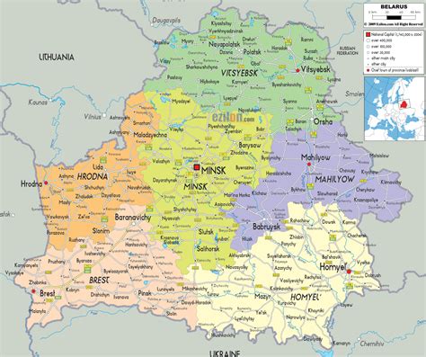 Belarusia Peta Geografis Belarusia Geografia Total™