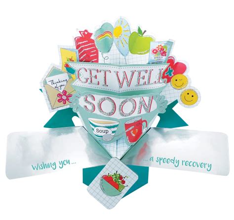 Pop Up Get Well Soon Garlanna Greeting Cards
