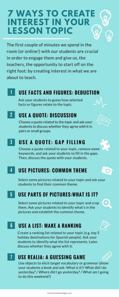 7 Ways To Create Interest In The Lesson Topic