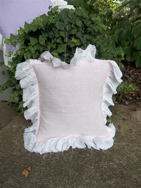 Pink Ruffled Pillow Ruffled Linen Pillow Shams Custom Sizes Etsy In
