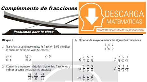 Descargar Ejercicios De Fracciones Primero De Secundaria Descarga