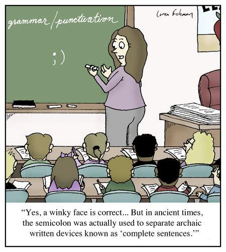 Using The Semicolon By Humoresque Education And Tech Cartoon Toonpool