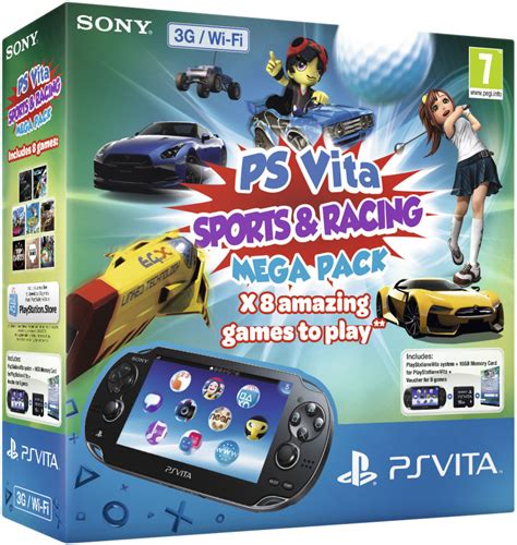 PS Vita (3G and Wi-Fi Enabled) - Includes Sports & Racing Mega Pack