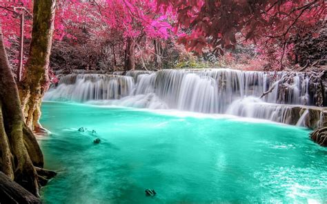 download hd wallpapers of 240881 waterfall forest colorful nature thailand trees landscape