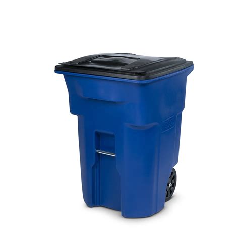 Toter 96 Gal Trash Can Blue With Quiet Wheels And Lid