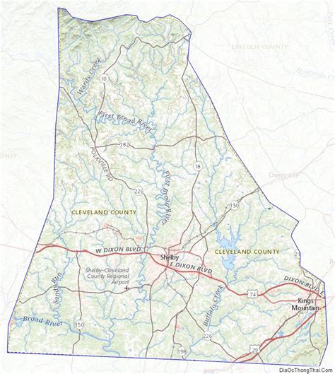 Map Of Cleveland County North Carolina