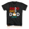 Bearded Inked Dad Like Normal Dad But Badass Vintage Tattoo Dad T Shirt