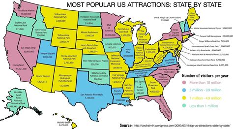 Estados Unidos Atracciones Turísticas Mapa Usa El Mapa Turístico De