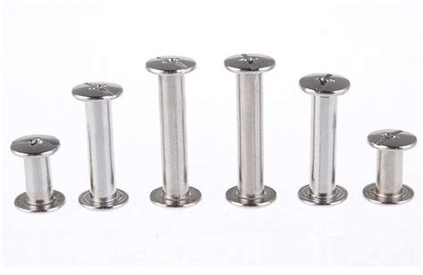 stainless steel chicago binding barrels and screws big truss head slotted drive butt screws
