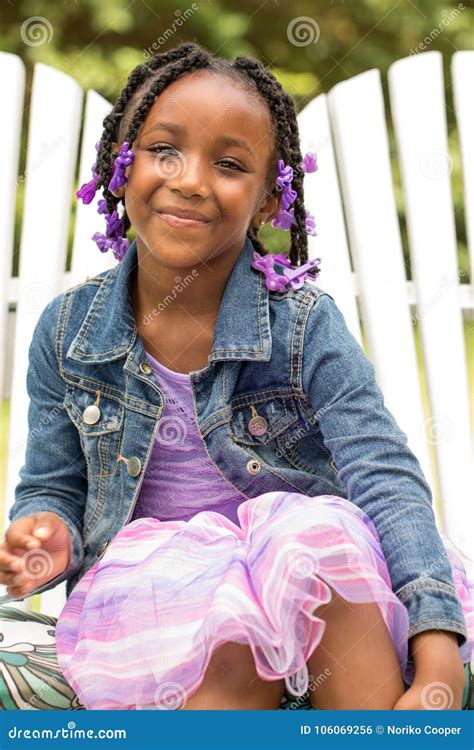 Cute African American Little Girl Stock Photo Image Of City