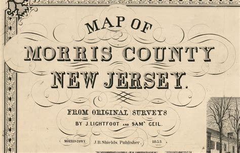 Morris County New Jersey 1853 Wall Map Reprint With Etsy