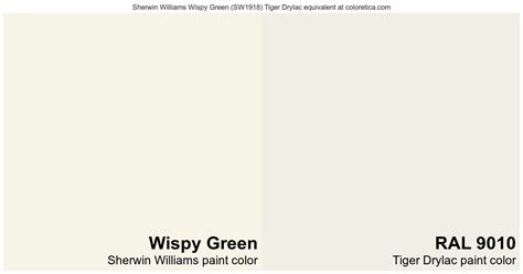 Sherwin Williams Wispy Green Tiger Drylac Equivalent Ral