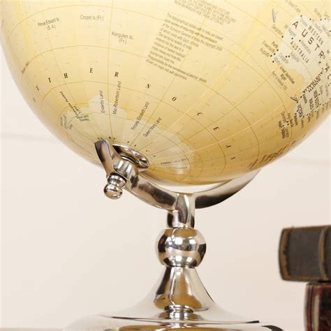 Gentlemens Antique World Globe Chrome Desk Ornament By Dibor