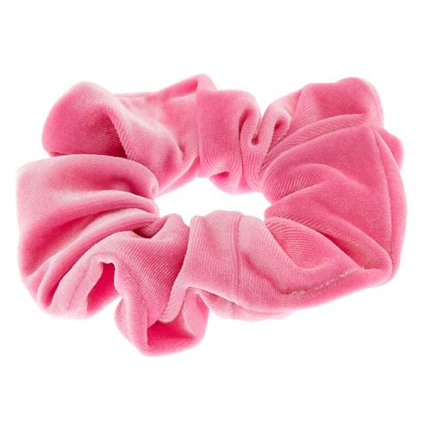 Medium Velvet Hair Scrunchie Pink Claires Us