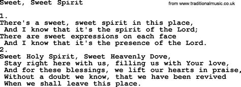 Sweet Sweet Spirit Apostolic And Pentecostal Hymns And Songs Lyrics