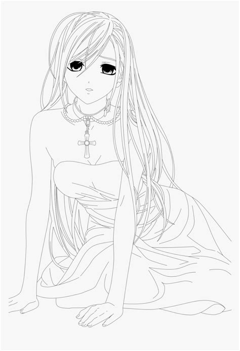 Anime Coloring Pages Girl With Long Hair Coloring And