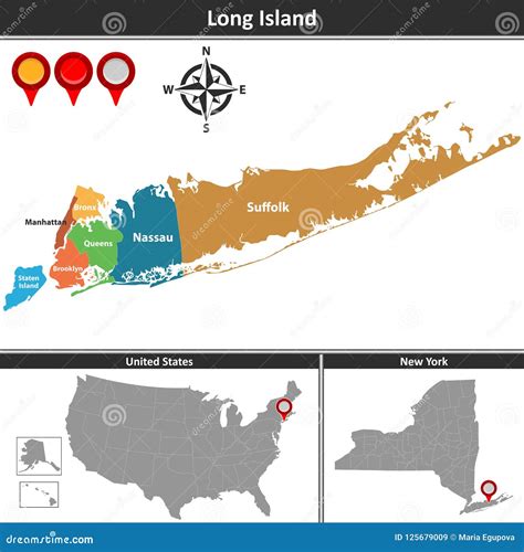 Map Of Long Island Stock Vector Illustration Of Island 125679009