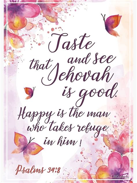 Psalm Taste And See That Jehovah Is Good Poster For Sale By Liligalerie Redbubble