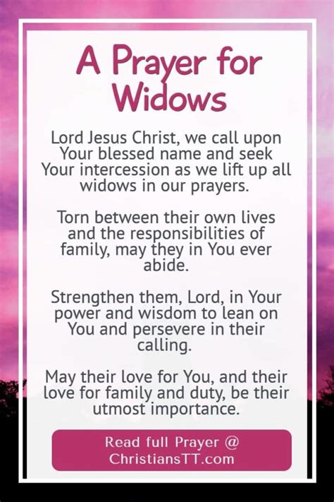 A Prayer For Widows Christianstt