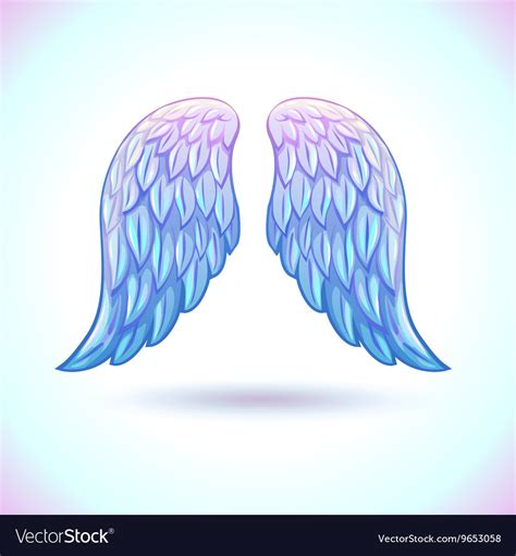 beautiful cartoon angel wings royalty free vector image