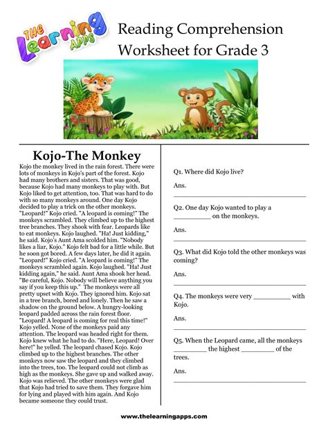 Free Printable 3rd Grade Reading Comprehension
