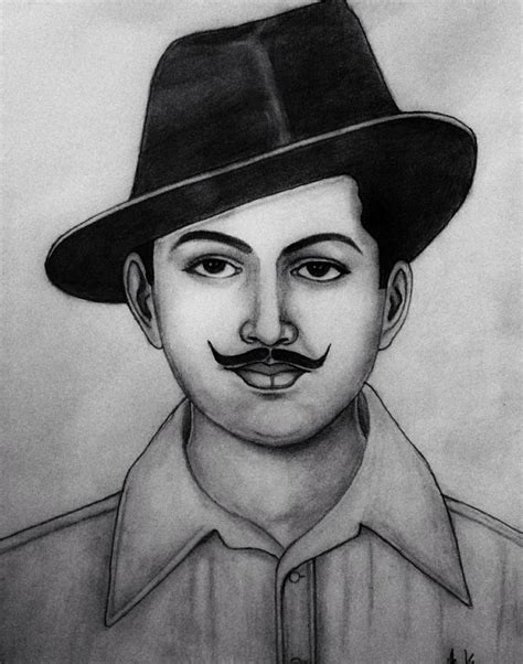 Bhagat Singh Drawing Pencil Sketch Portrait Sketches Easy Portrait