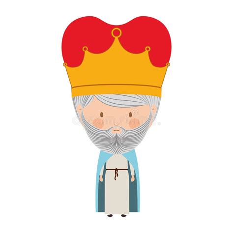 Colorful King With Crown And Beard Without A Face Stock Vector
