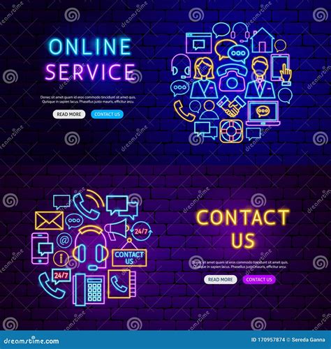 Contact Us Banners Stock Vector Illustration Of Chat 170957874