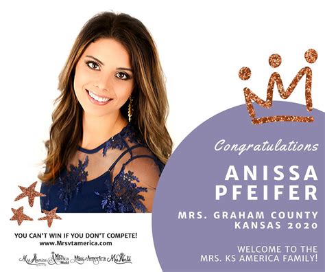 Congratulations To Anissa Pfeifer Mrs Kansas Pageant