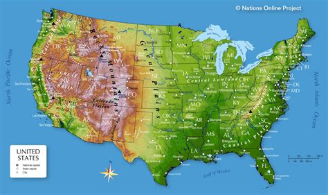 Topo Map Of Usa Topographic Map Of Usa With States